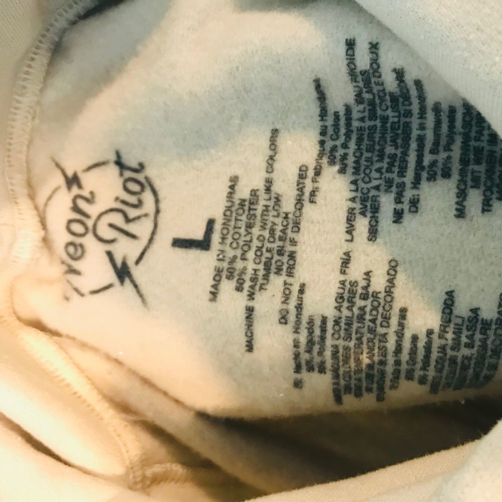 NASA Cream Hoodie Men's Sweatshirt Size Large - Picture 8 of 8